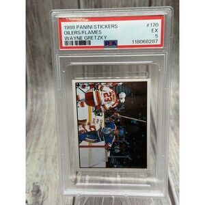 1988/ 89 PANINI STICKERS OILERS/FLAMES WAYNE GRETZKY PSA #170 PSA 5 Ex